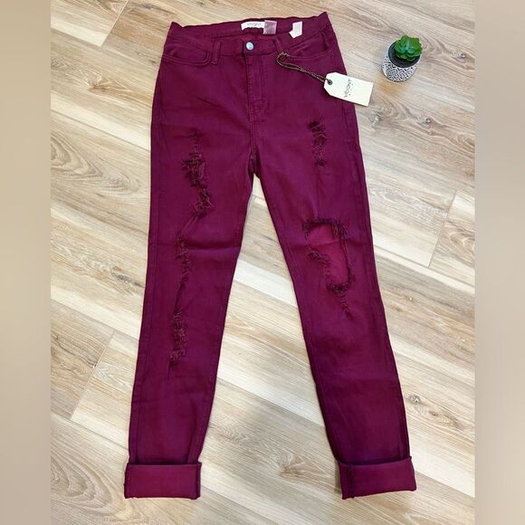 VIBRANT Juniors Distressed Skinny Jeans Size 15 (W31) - Picture 1 of 6